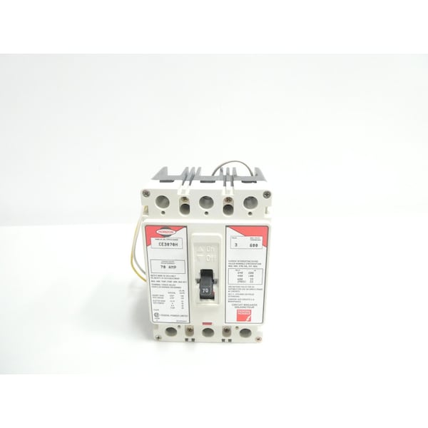 Federal Pioneer Molded Case Circuit Breaker, 70A, 3 Pole, 600V AC CE3070H - main